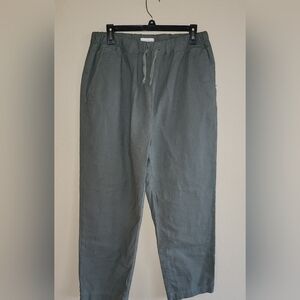 Goodlife Men's Green Linen and Cotton Joggers Large